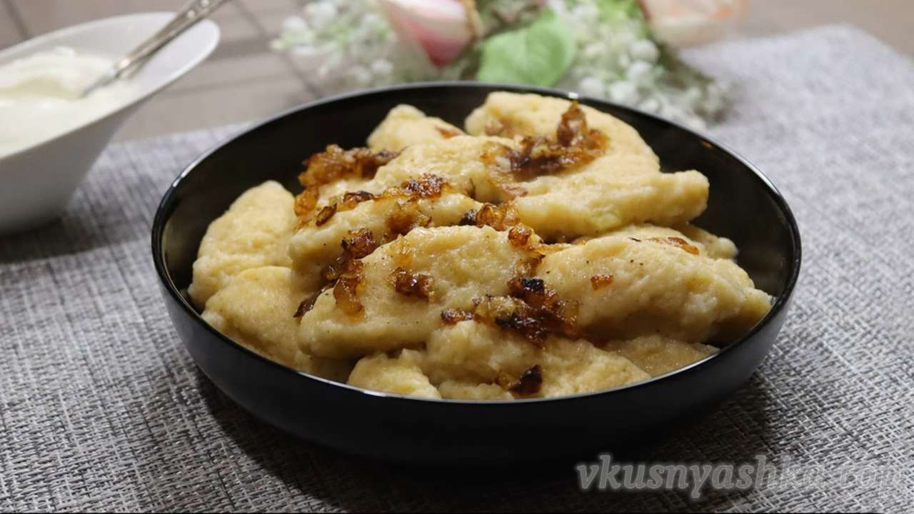 Ленивые вареники с картошкой и луком простой рецепт