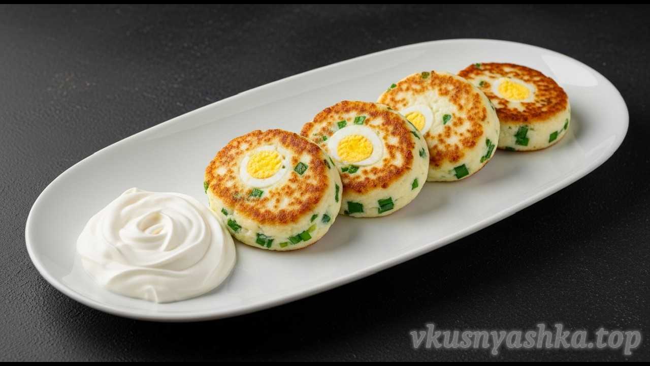 Легкие несладкие сырники с яйцом и зеленью видеорецепт